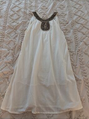 White Beaded Neckline Formal Dress for Women